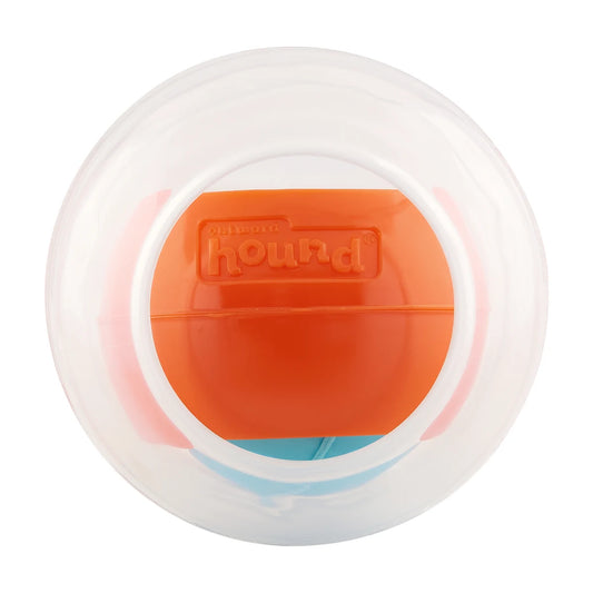 Nina Ottosson Dog Rumble Puzzle Topsy Treat Ball front view for beginner dog enrichment play