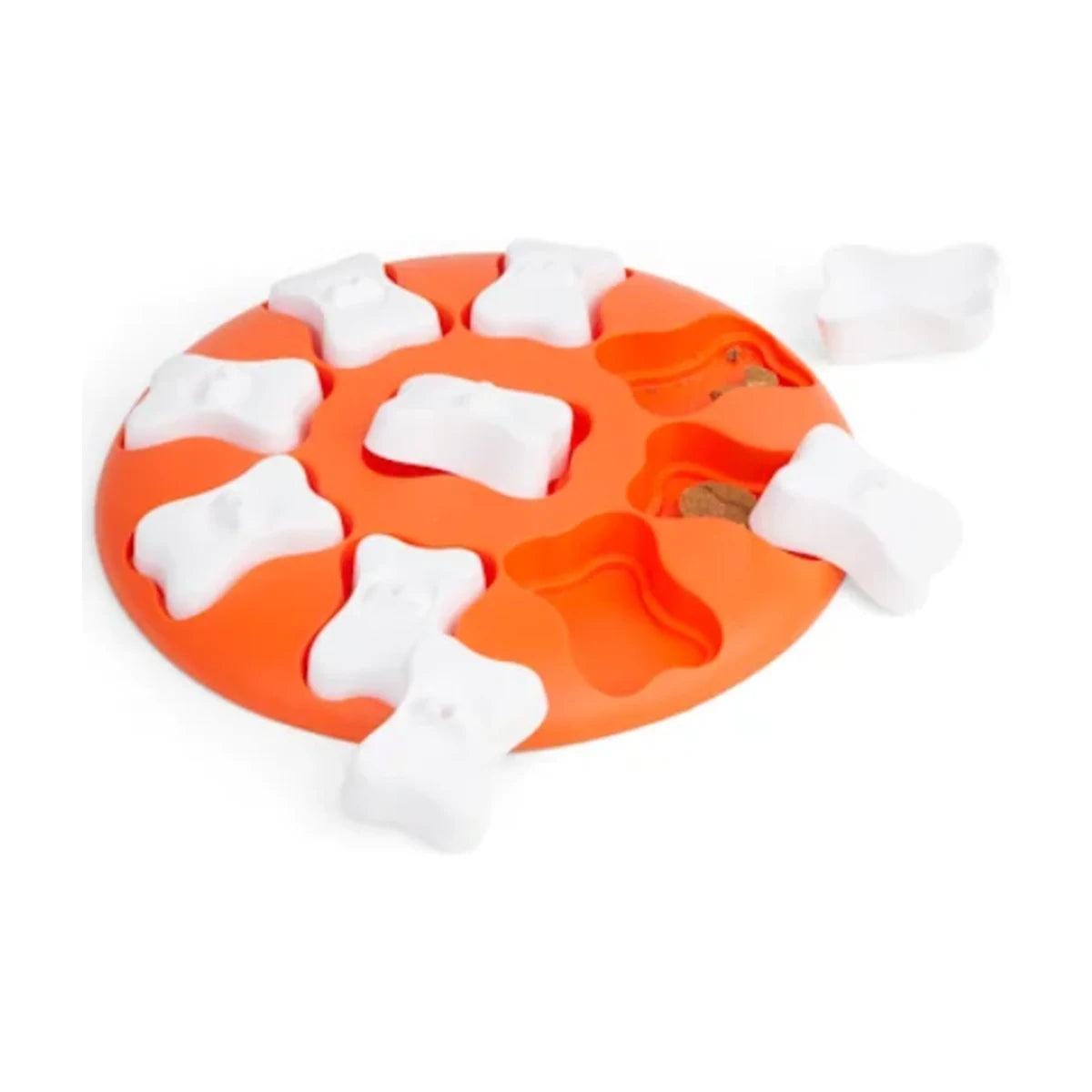 Nina Ottosson Dog Smart interactive puzzle toy with bones removed to reveal treats
