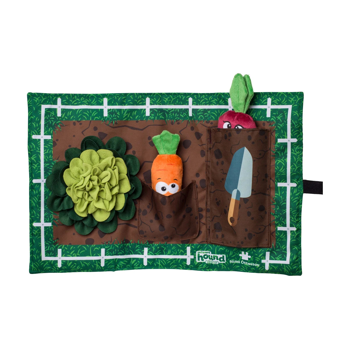 Nina Ottosson Activity Matz Garden Game Level 2 dog activity mat with garden-themed hidden treat areas