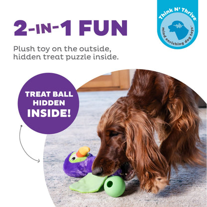 Nina Ottosson Hide-Ablez Toucan 2-in-1 plush dog toy with hidden treat ball inside