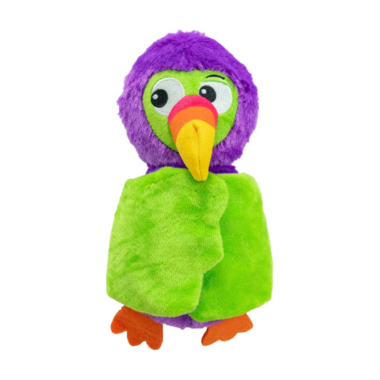 Nina Ottosson Hide-Ablez Toucan plush dog puzzle toy with hidden treat ball for enrichment play