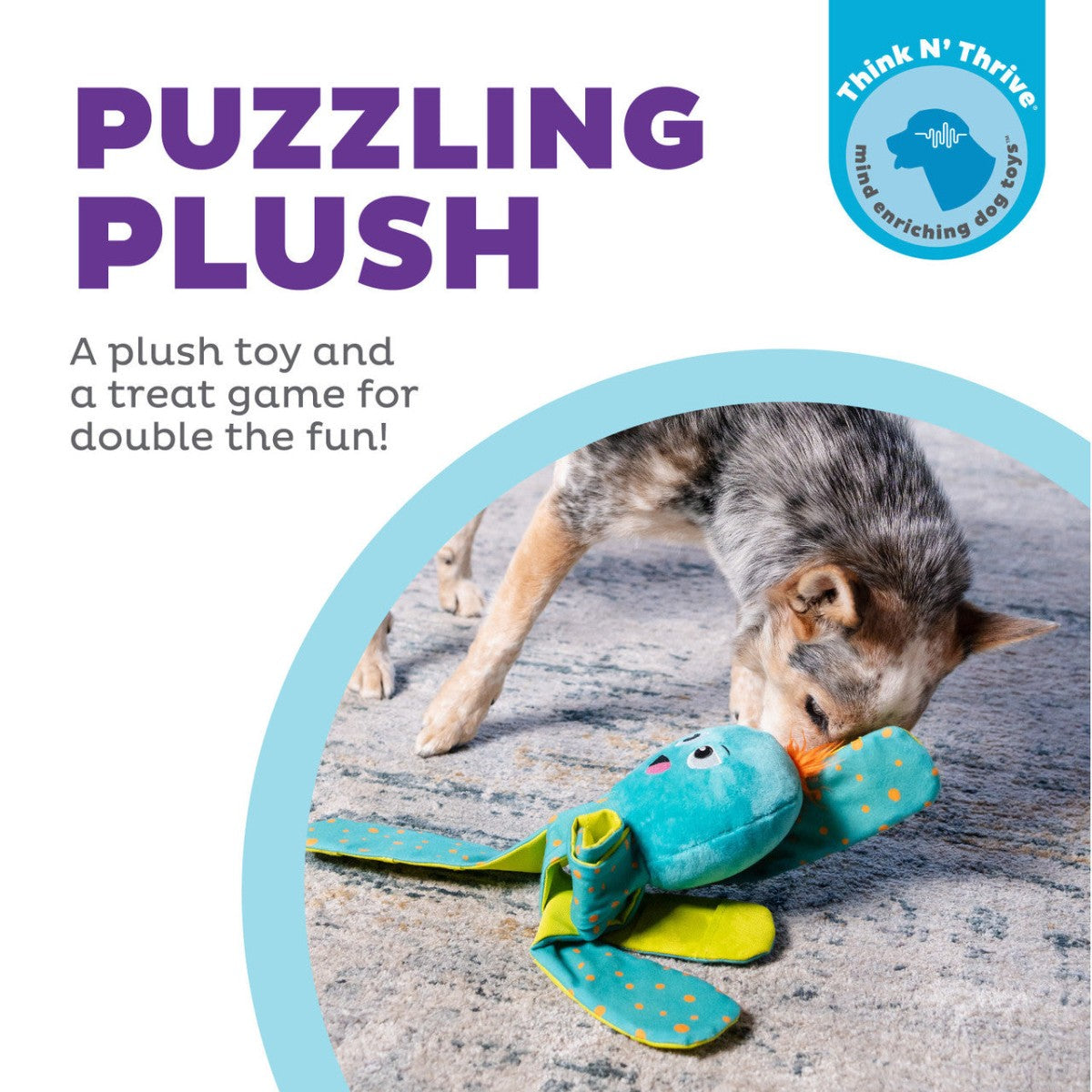 Nina Ottosson Silly Legz Octopus plush dog toy and treat puzzle for interactive enrichment play