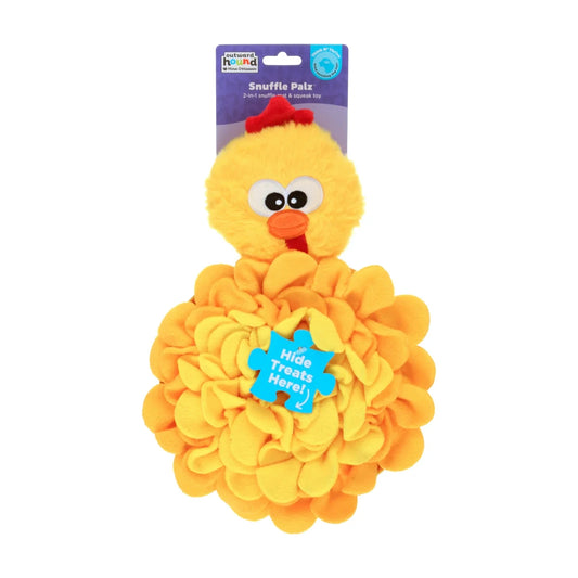 Nina Ottosson Snuffle Palz Chicken Medium plush snuffle toy for dogs with hidden treat layers