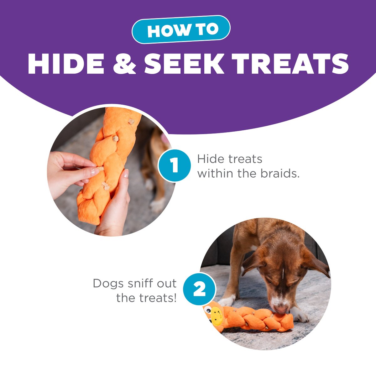How to hide treats inside the Nina Ottosson Twistiez Dragon braided plush dog puzzle toy