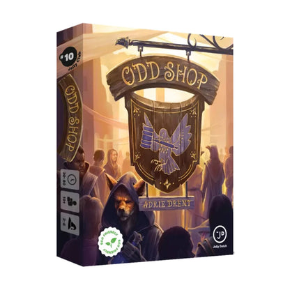 Odd Shop Card Game box by Jolly Dutch featuring the fantasy auction house artwork