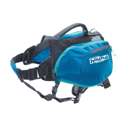 Outward Hound DayPak Saddleback Dog Backpack in blue with four expandable storage pockets