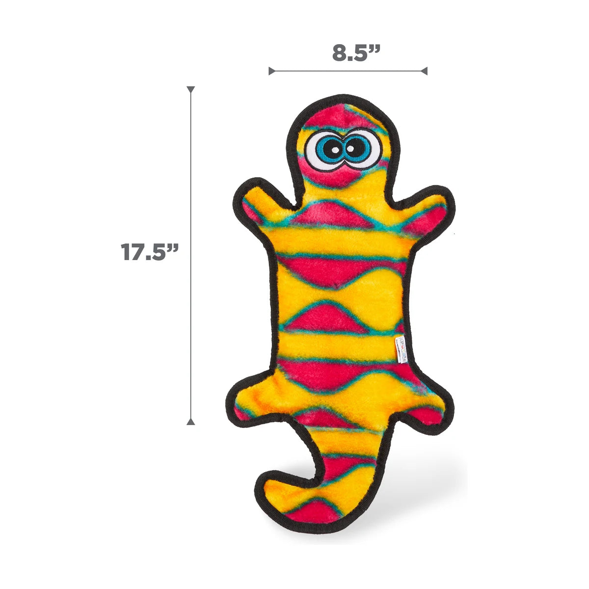 Outward Hound Durablez Gecko Orange Large dog toy measuring approximately 44.5 cm by 21.6 cm