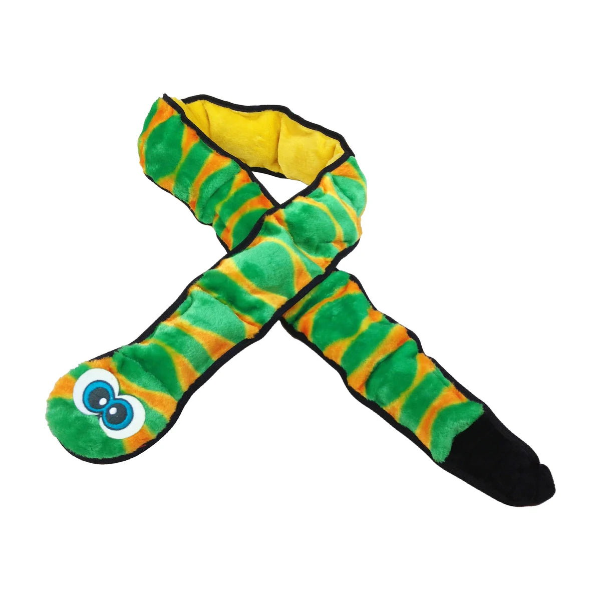 Outward Hound Durablez Snake Green XXL plush dog toy with long stuffing-free squeaky design