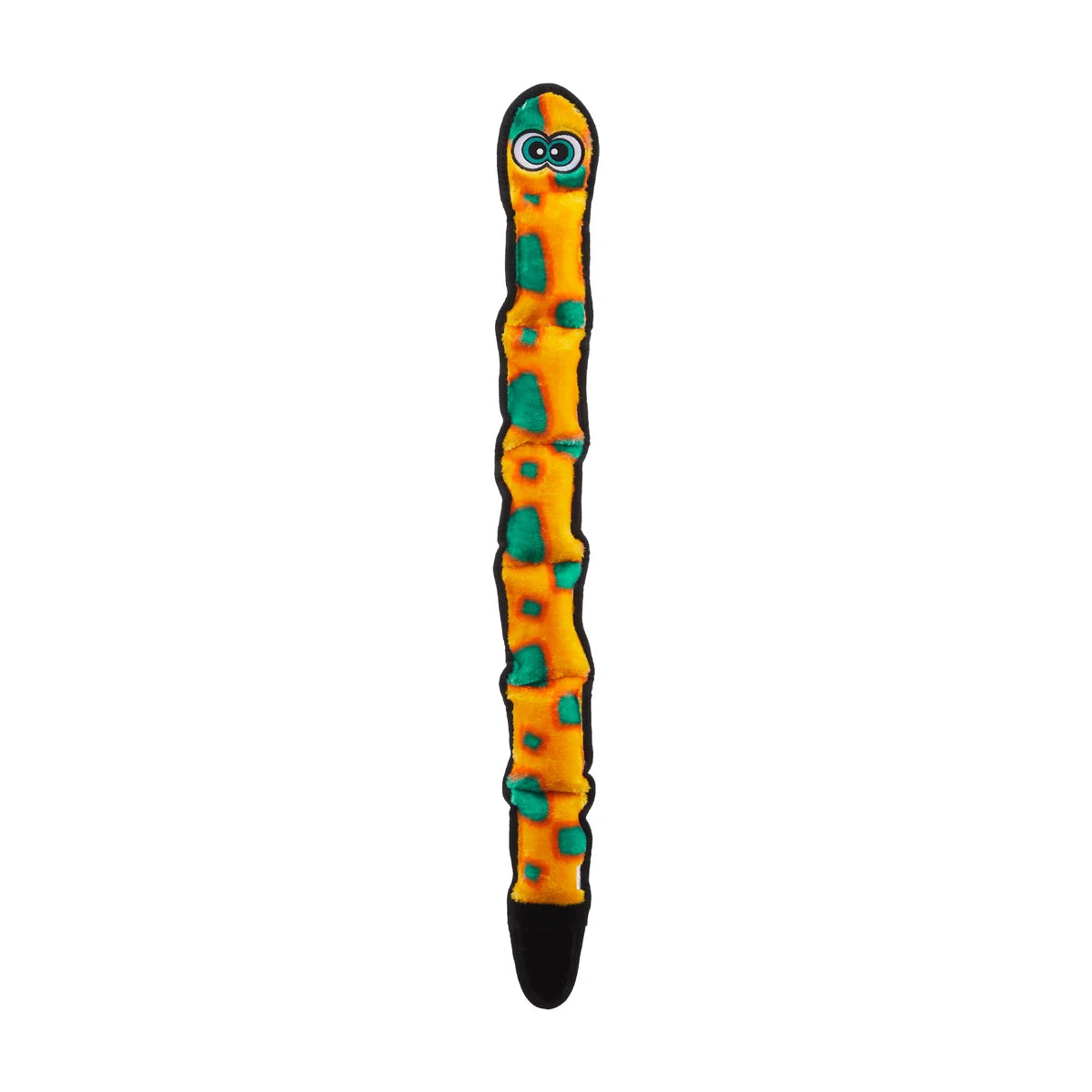 Outward Hound Durablez Snake X Large Orange plush dog toy with long stuffing-free squeaky design