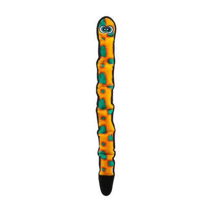 Outward Hound Durablez Snake X Large Orange plush dog toy with long stuffing-free squeaky design