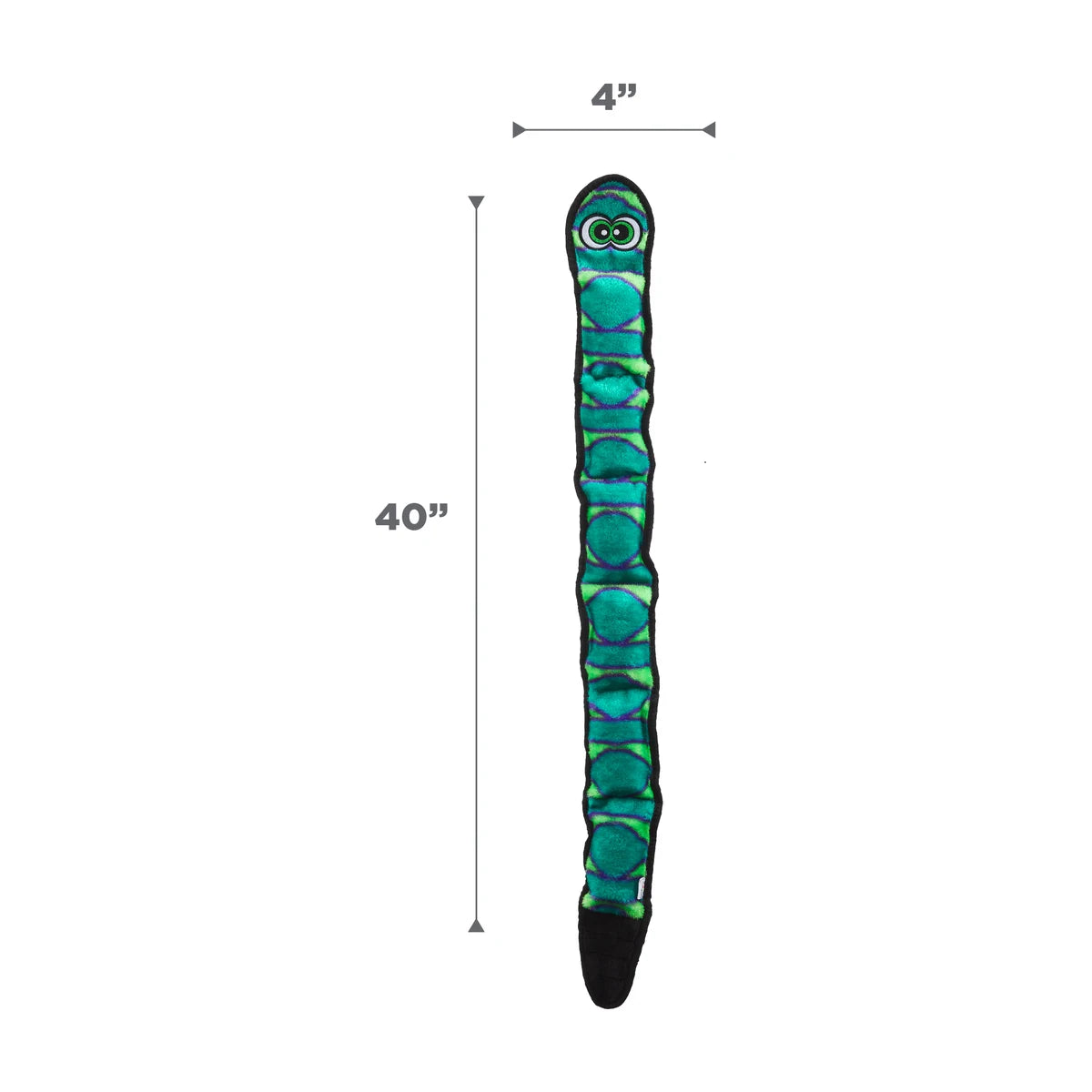Outward Hound Durablez Snake X Large Blue dog toy showing 101.6 cm length and 10.2 cm width