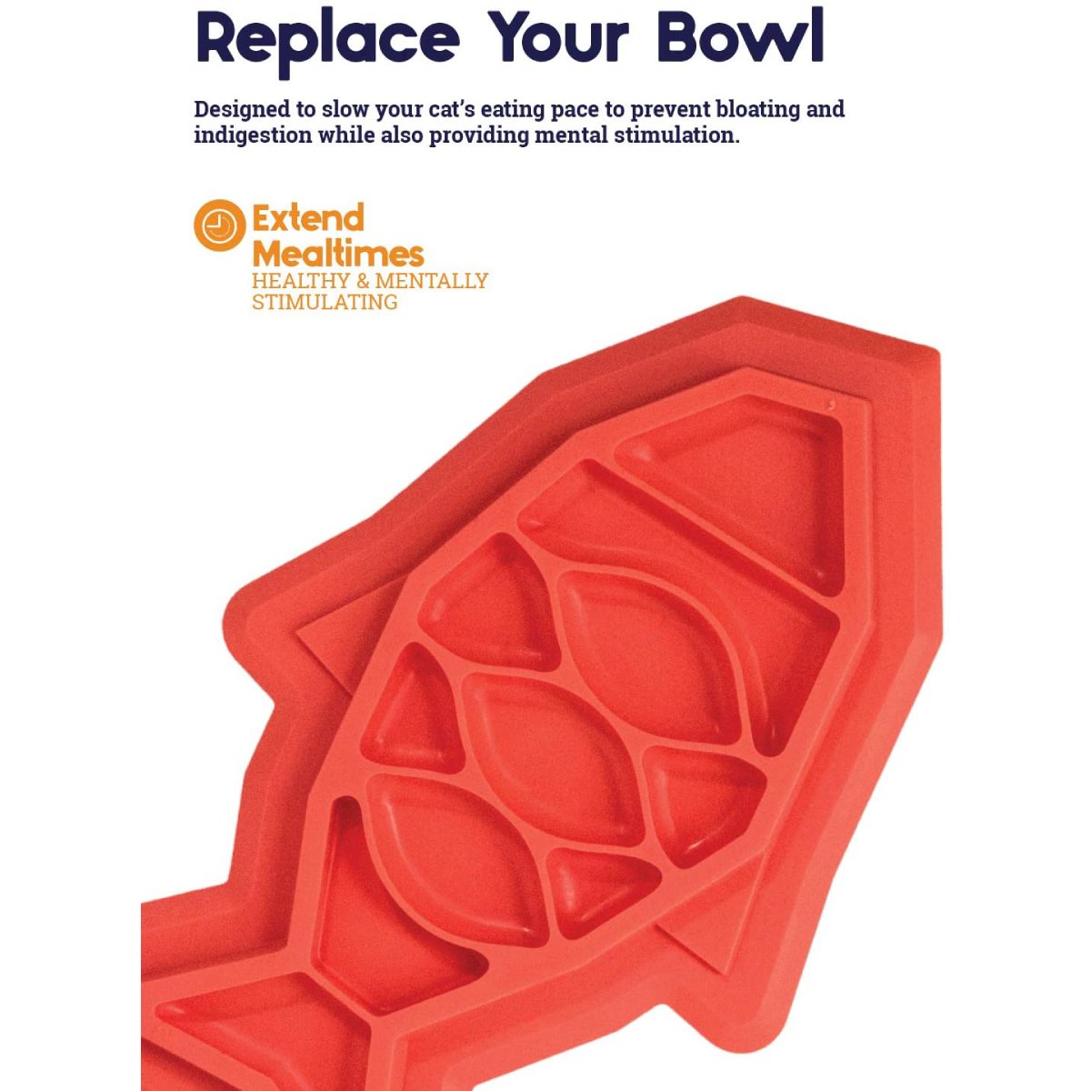 Outward Hound Fishie Fun Feed Mat designed to extend cat mealtimes