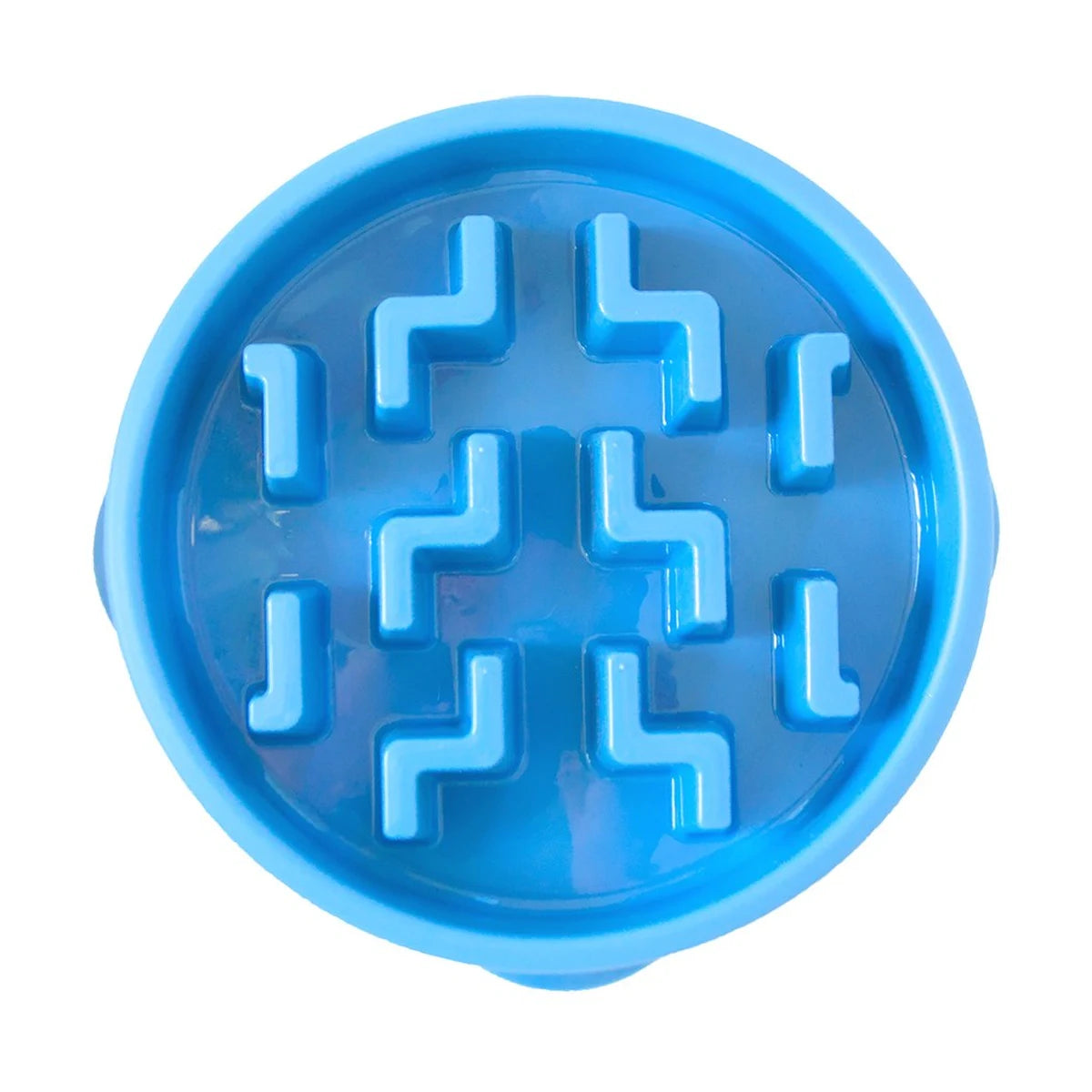 Outward Hound Fun Feeder Notch Blue slow feeder dog bowl with raised maze design