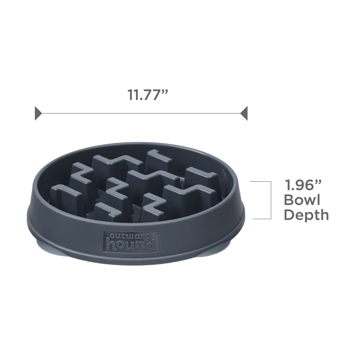 Outward Hound Fun Feeder Notch Carbon Large showing 29.9 cm diameter and 5 cm bowl depth