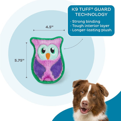 Outward Hound Invincibles Mini Owl dimensions with K-9 TUFF GUARD reinforced plush construction