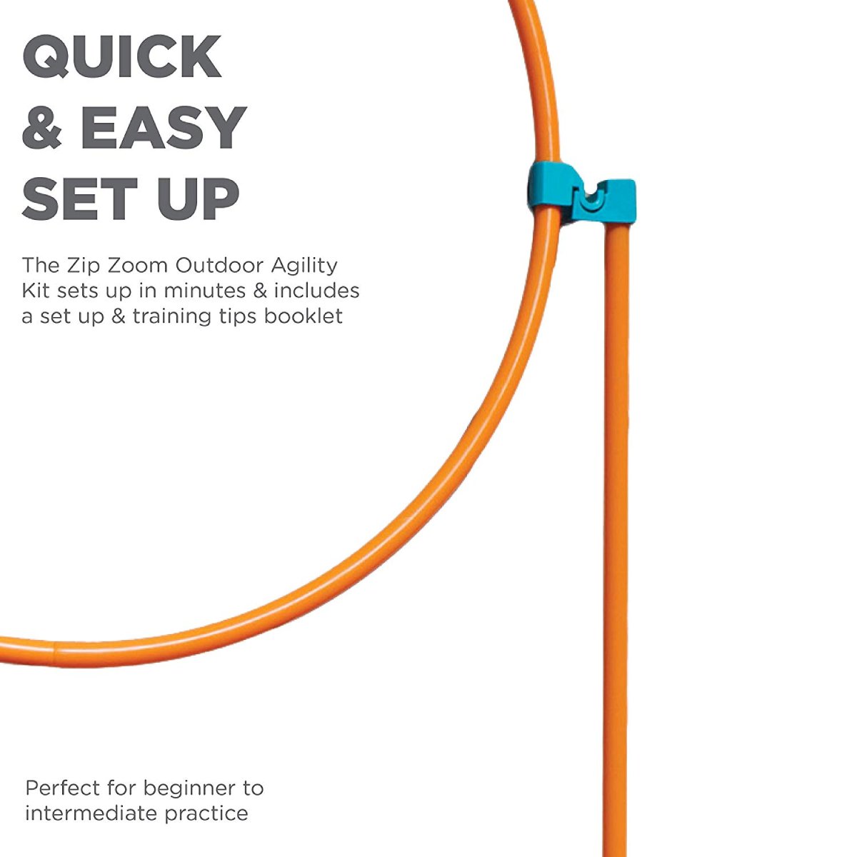 Outward Hound Zip & Zoom agility jump hoop connector showing quick setup design