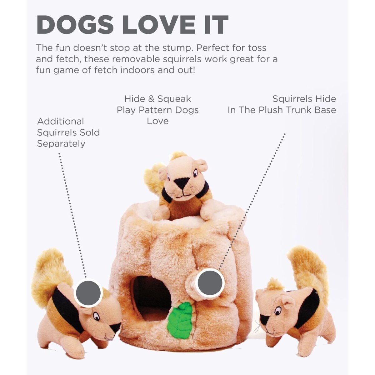 Outward Hound Hide-A-Squirrel feature image showing hide and squeak dog puzzle play