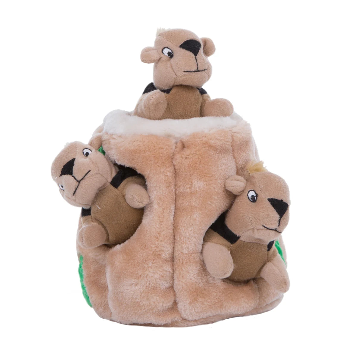 Outward Hound Hide-A-Squirrel Medium plush dog puzzle with squeaky squirrels