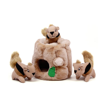 Outward Hound Hide-A-Squirrel Small plush dog puzzle with squeaky squirrels
