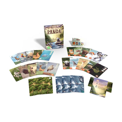 PANDA card game box with predator, prey, water and point cards by Jolly Dutch
