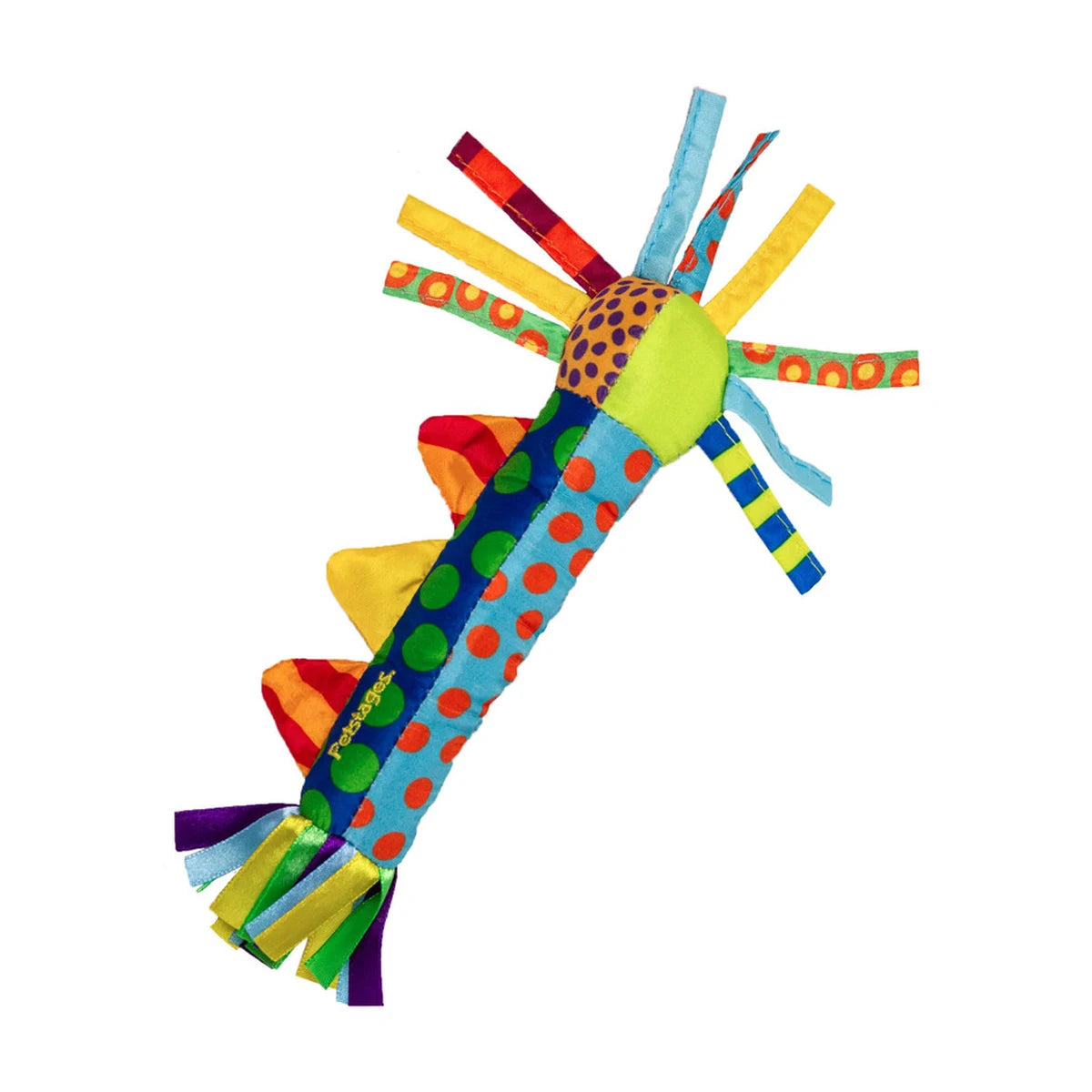 Petstages Cool Teething Stick multicolour puppy teething toy with ribbons and textured fabric