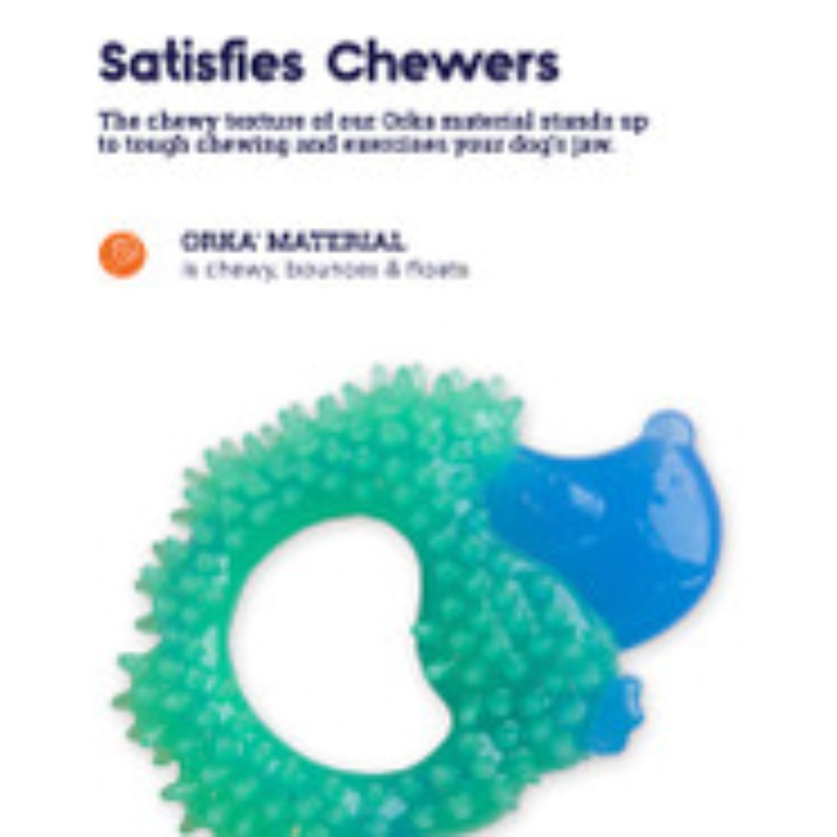 Petstages Cutie Chewies Hedgehog dog chew toy with textured Orka material designed for chewing