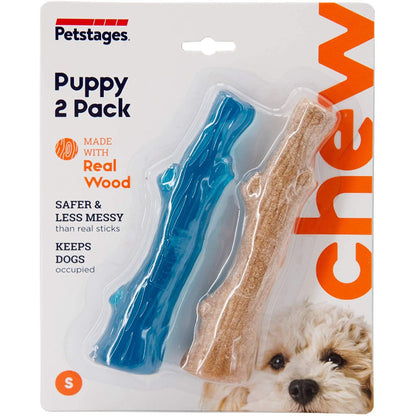Petstages Dogwood Puppy 2 Pack small dog chew toys in packaging