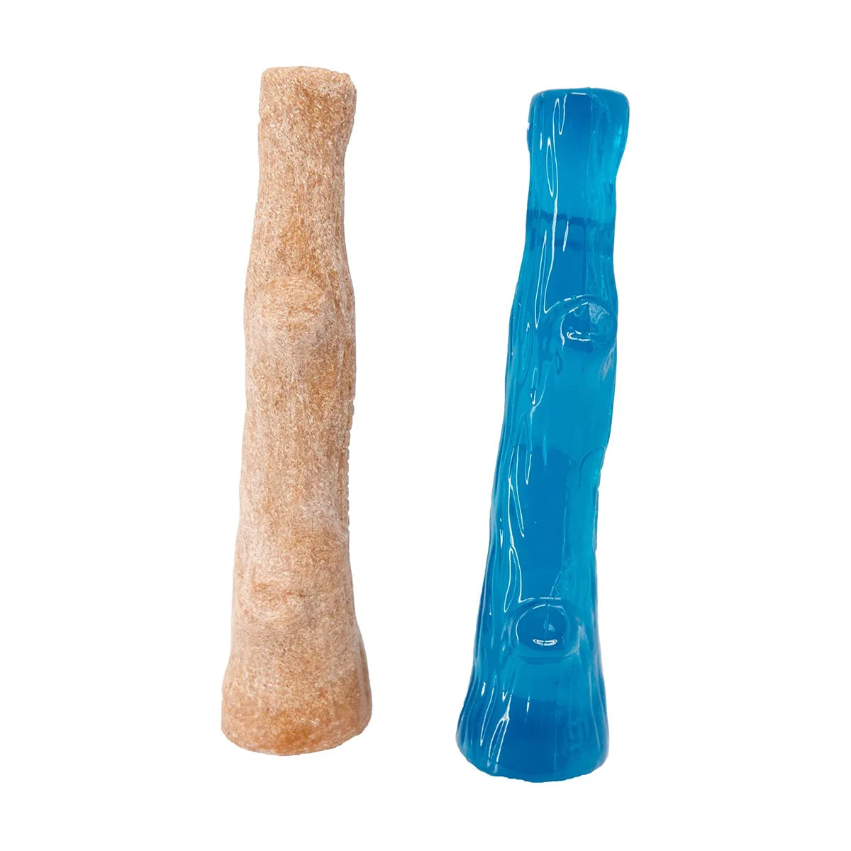 Petstages Dogwood Puppy 2 Pack original wood and blue TPE chew toys