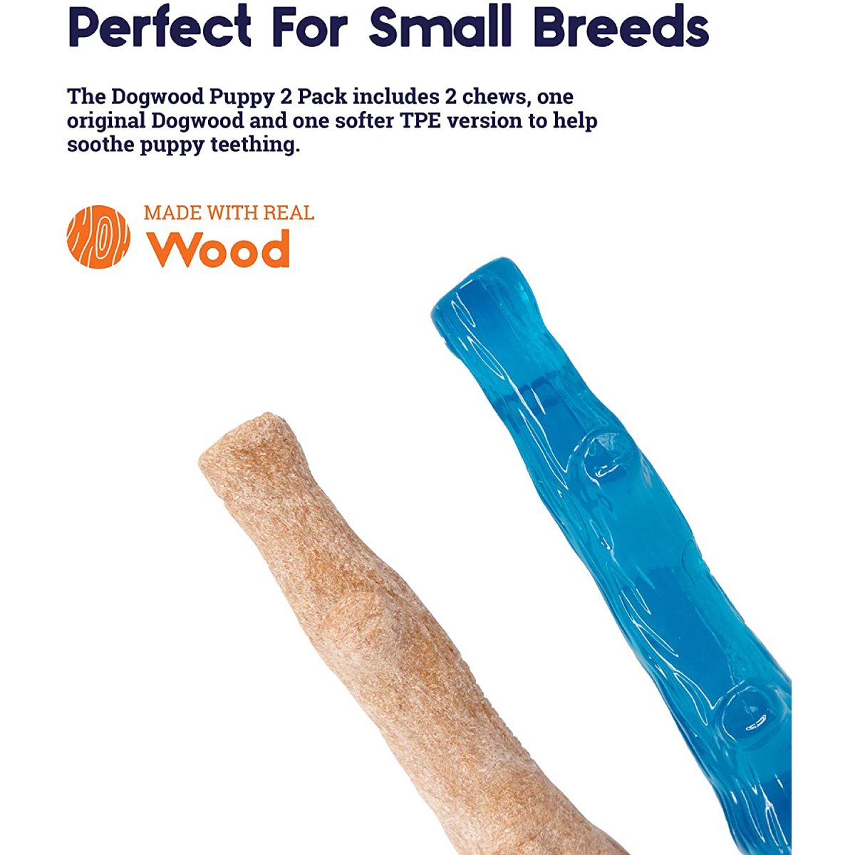 Petstages Dogwood Puppy 2 Pack chew toys for small breed puppies