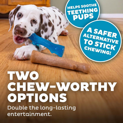 Petstages Dogwood Puppy original and softer TPE chew options