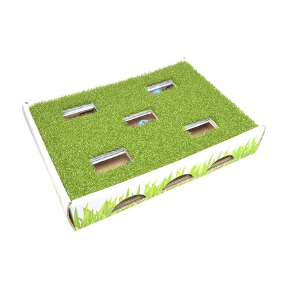 Petstages Grass Patch Hunting Box interactive cat toy with faux grass