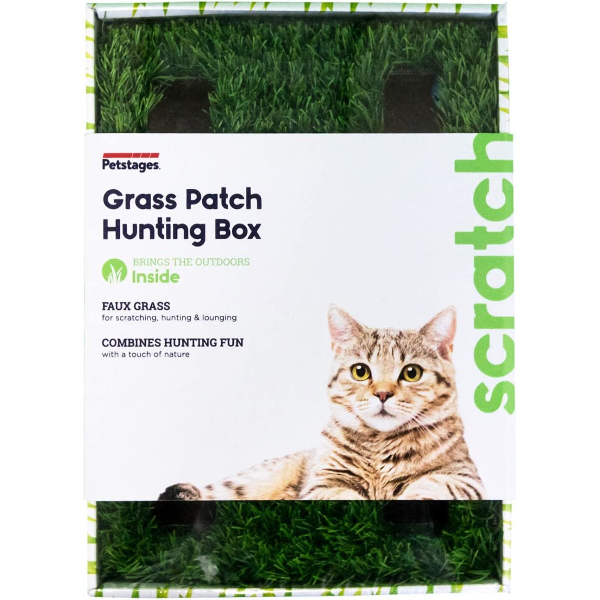 Petstages Grass Patch Hunting Box cat toy packaging