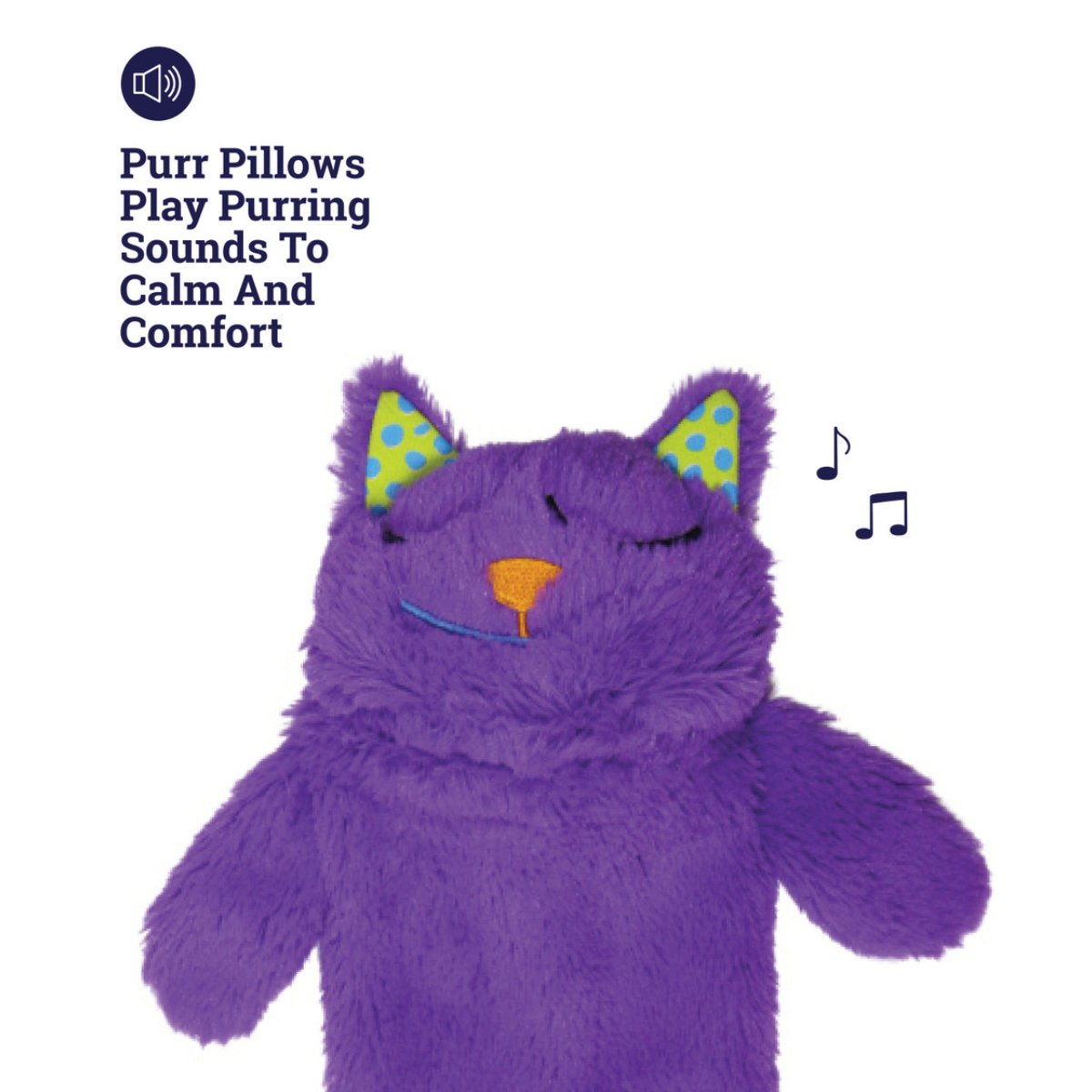 Petstages Purr Pillow Kitty plush toy with purring sound designed for calm and comfort