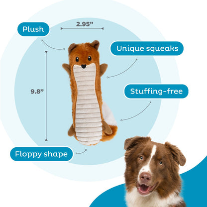 Petstages Big Squeak Fox medium dimensions showing 24.9 cm length and 7.5 cm width