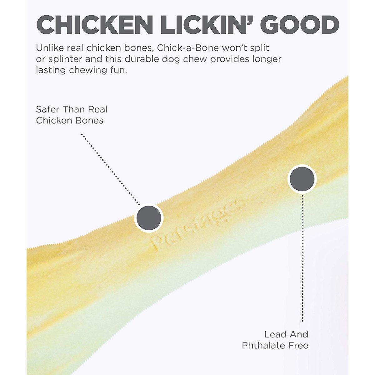 Petstages Chick-a-Bone feature image showing safer alternative to real chicken bones and lead phthalate free design