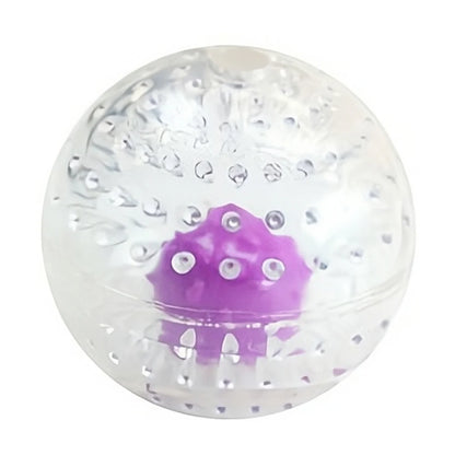 Petstages Nubbiez Treat and Squeak Ball clear purple treat dispensing dog toy