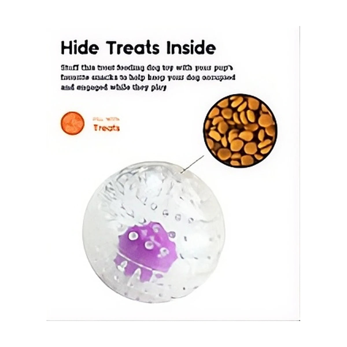 Petstages Nubbiez Treat and Squeak Ball with hidden treats for dog enrichment play
