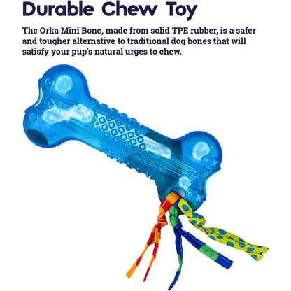 Petstages ORKA Mini Bone durable chew toy feature image made from solid TPE rubber