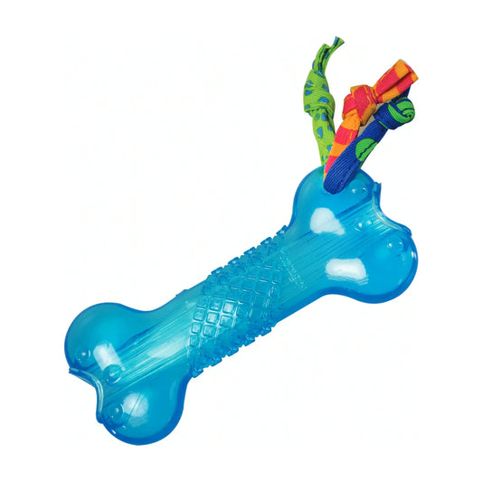 Petstages ORKA Mini Bone blue dog chew toy for puppies and small breed dogs