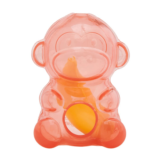 Petstages Rattle Treat and Squeak Monkey treat dispensing dog toy with squeak and rattle sound