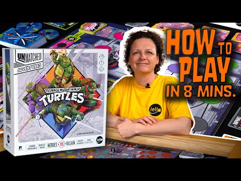 How to play Unmatched Adventures Teenage Mutant Ninja Turtles cooperative board game video for 1 to 4 players