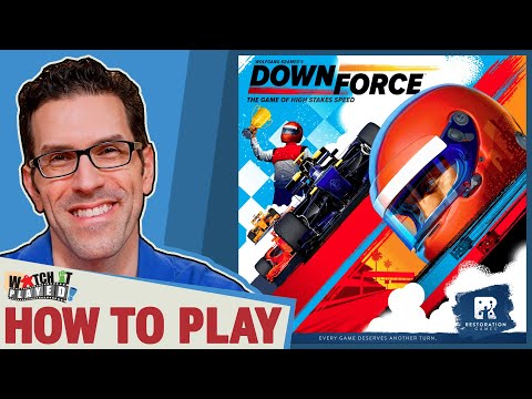 How to play Downforce racing board game with bidding, card movement, and secret betting rules