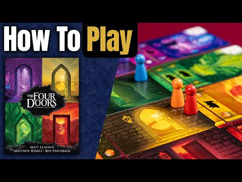The Four Doors cooperative board game how to play video showing setup adventurer actions relics Shadow Cards and shared objectives