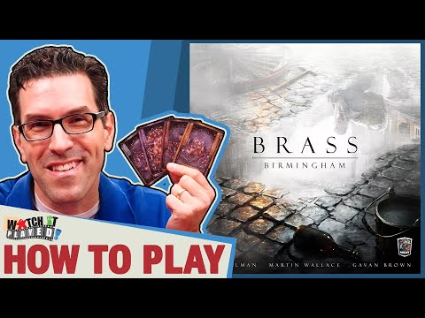 Brass: Birmingham how-to-play video explaining setup, player actions, industry building, canal and rail networks, and scoring