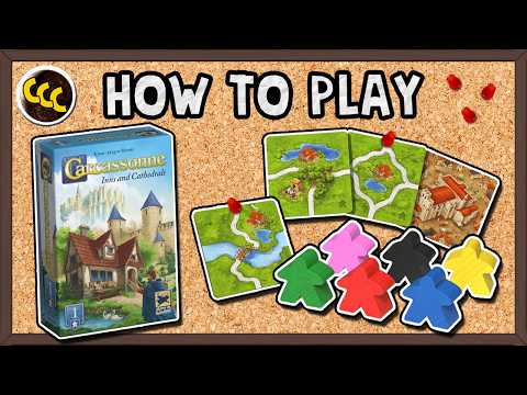 How to play Carcassonne Inns and Cathedrals expansion video explaining inns, cathedrals, large meeples and scoring rules