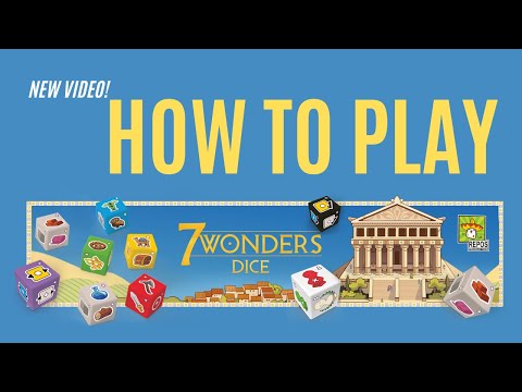 7 Wonders Dice how to play video explaining the dice drafting, city building, wonder construction and scoring rules