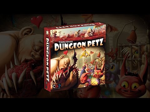 How to play video for Dungeon Petz explaining imp worker placement, monster pet care, exhibitions, customers and reputation scoring.