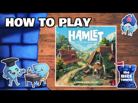 Hamlet board game overview video showing village building, irregular tile placement, resource delivery, donkeys and Church construction gameplay