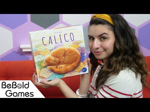How to play Calico board game with quilt tile placement, cat scoring, button scoring, and design goal overview