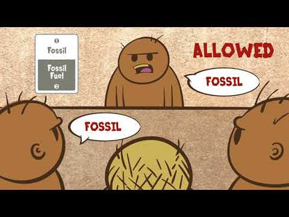How to play Poetry for Neanderthals, a word guessing party game where players give clues using only single-syllable words.